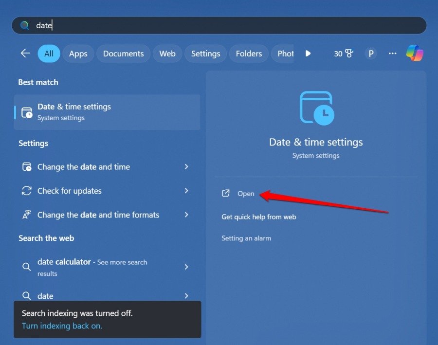 Windows 11 date and time settings