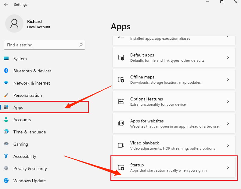Windows 11 Slow? Disable Auto Startup Apps to Boost Speed 3 Windows 11 startup apps settings