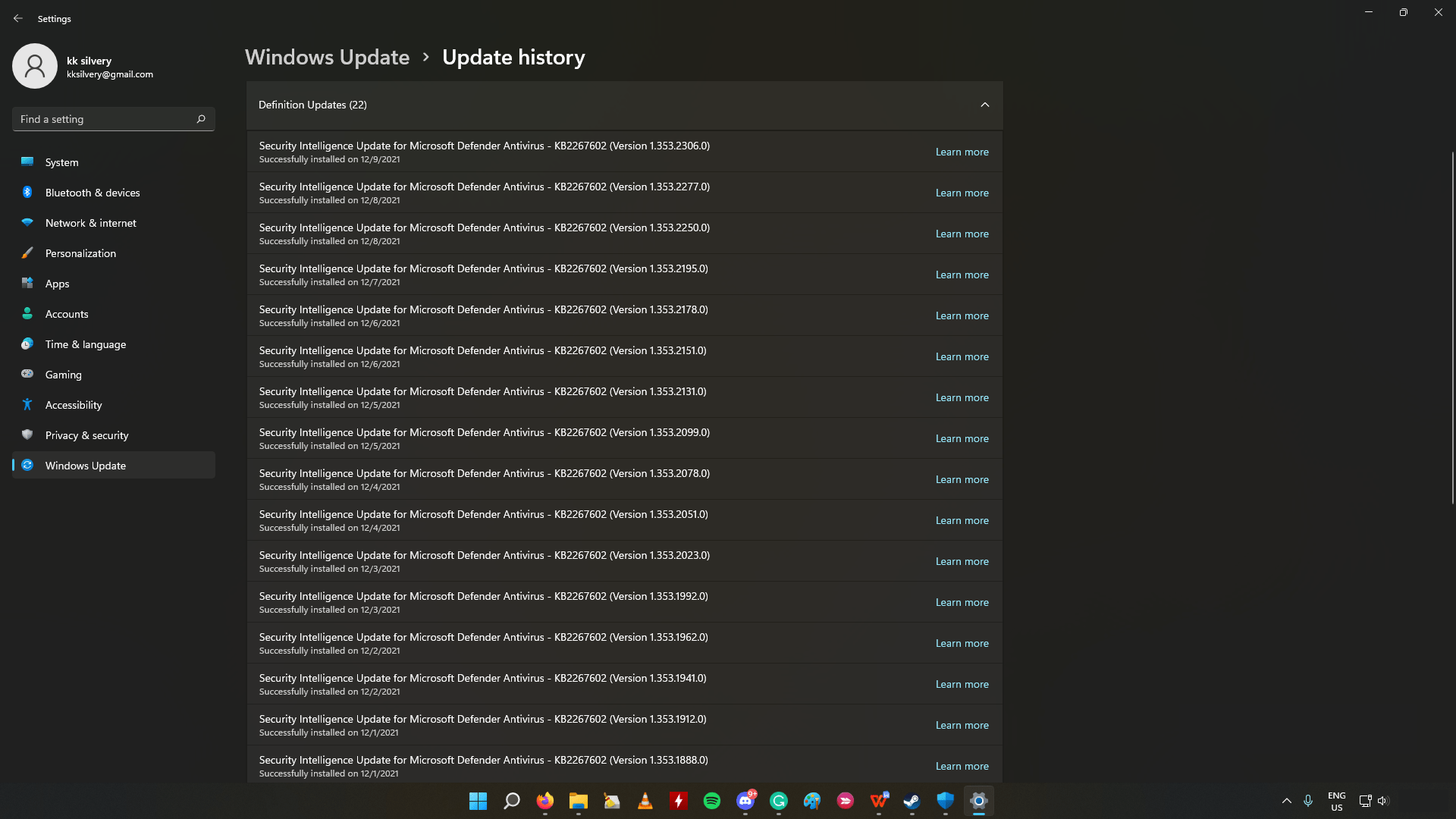 Fix - Vanguard Detected Incompatible Software in Windows 11 3 Windows Defender Definitions Updates