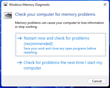 How to Fix PAGE_FAULT_IN_NONPAGED_AREA in Windows 11? 11 Windows Memory Diagnostic (2)