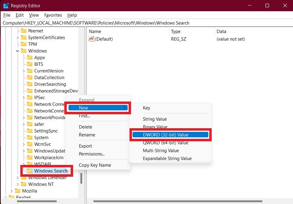 How to Disable or Uninstall Cortana in Windows 11 9 Windows Search DWORD