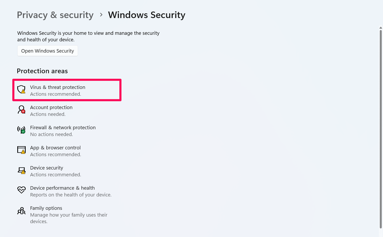 How to Permanently Disable Microsoft Defender Antivirus on Windows 11 3 Click on Virus & threat protection
