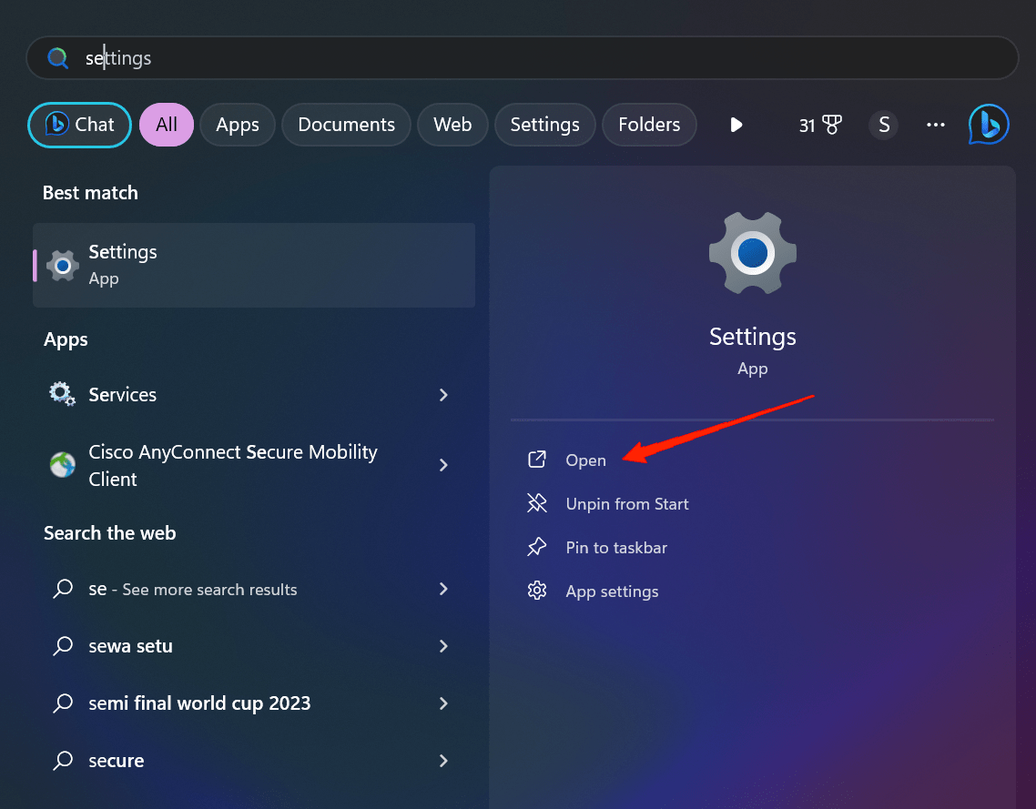 How to Find Wi-Fi Password in Windows 11 2 go to Settings