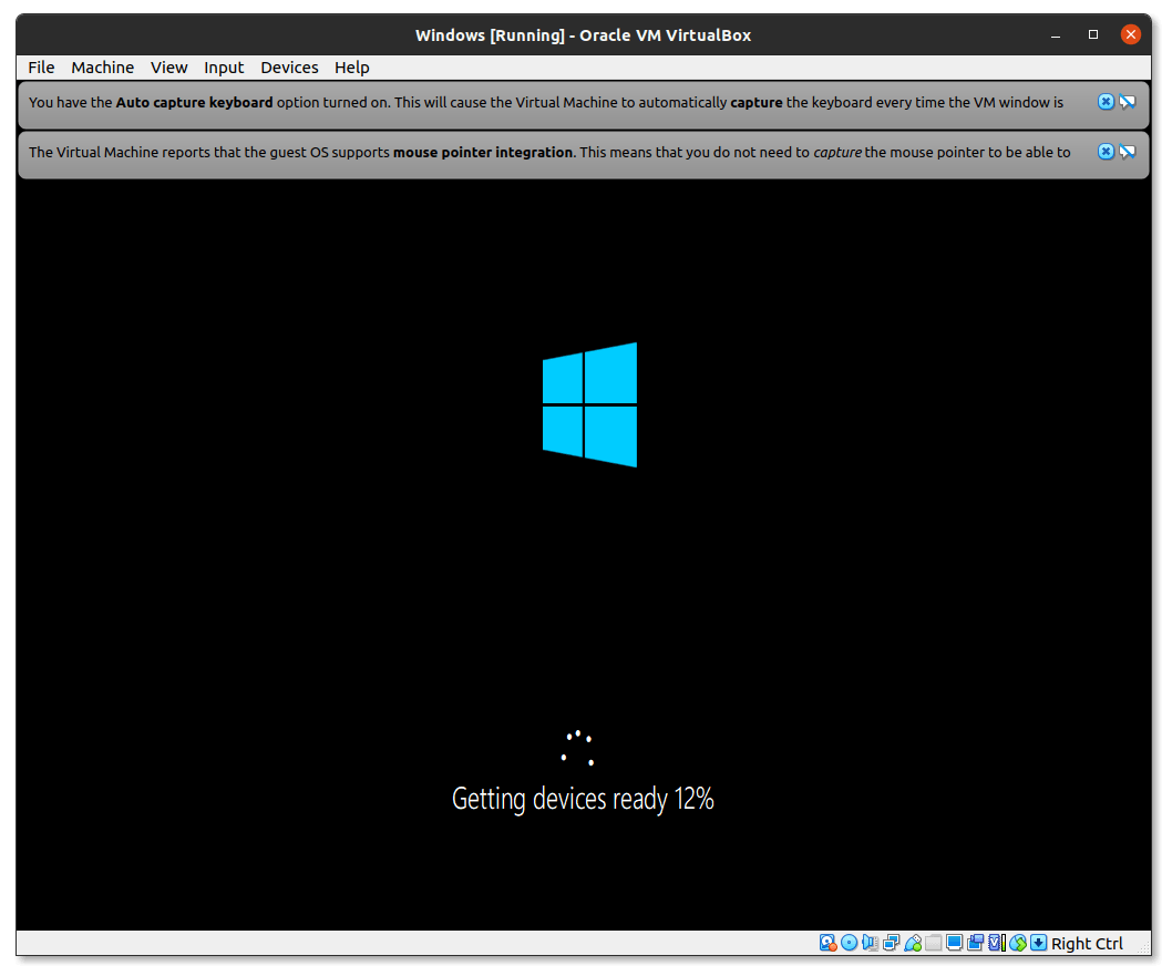 How to Run and Use Windows 10 in Linux PC? 34 Windows begins installing the drivers and necessary files