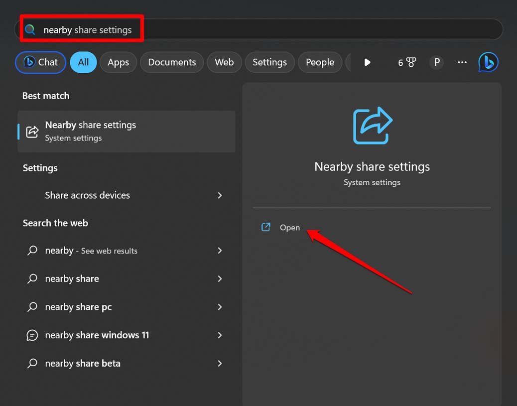 How to Fix Nearby Sharing Not Working on Windows 11? 2 Windows nearby share settings