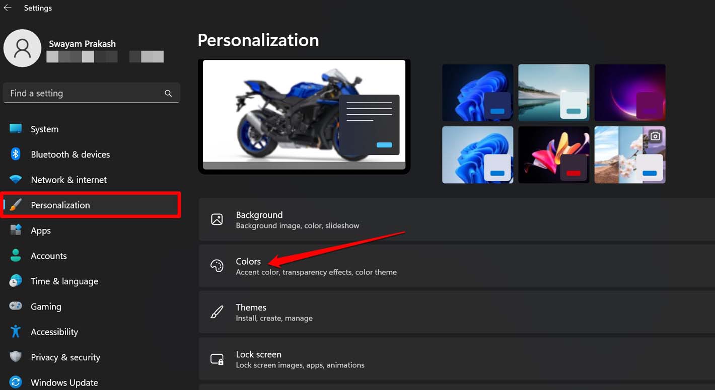 How to Make Windows 11 Taskbar Transparent? 2 Windows personalization settings