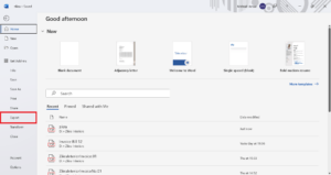 Choose Export option