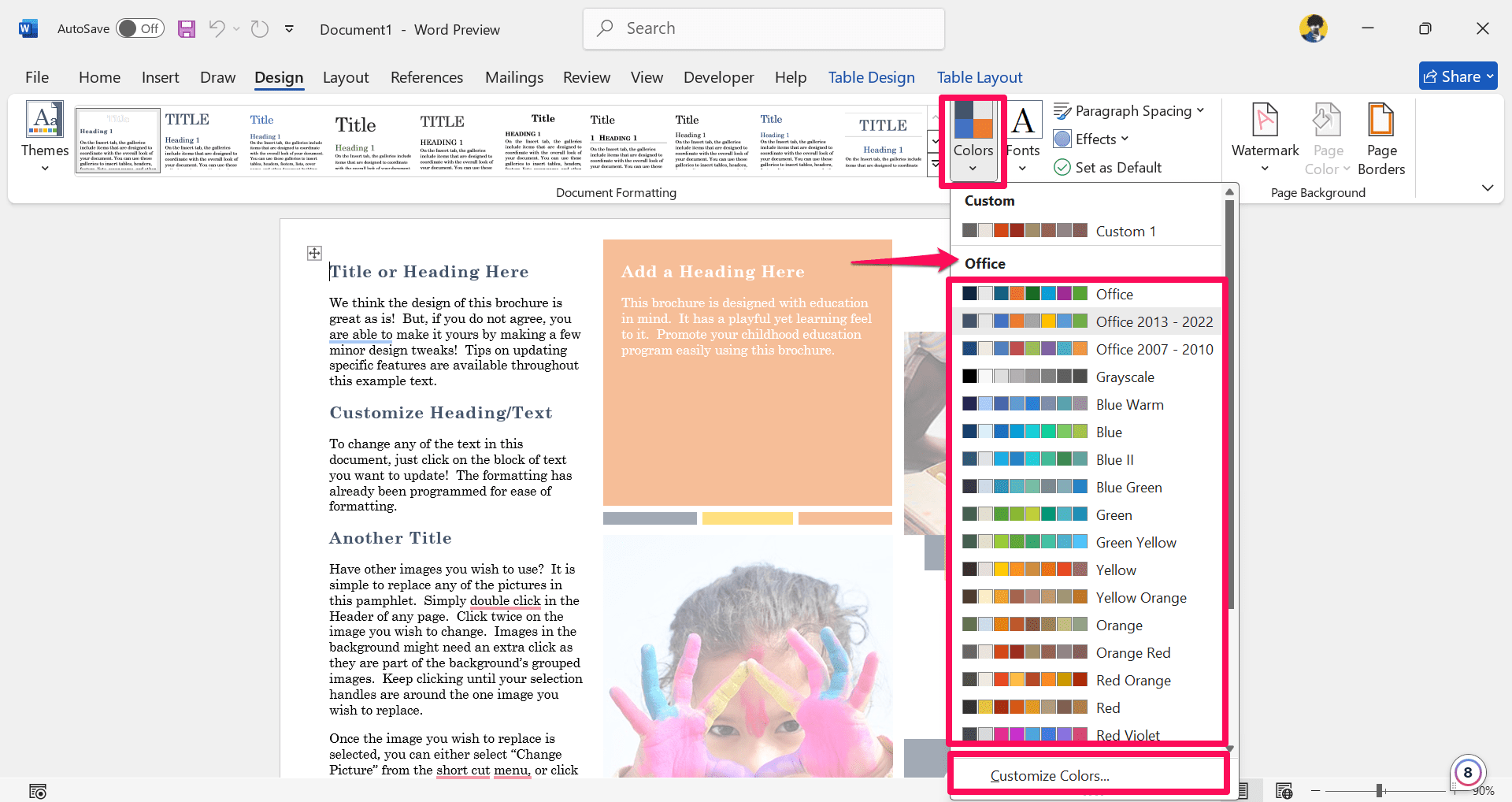 How to Create a Custom Color Set and Theme in MS Word 3 Choose your standard color and click on customize color
