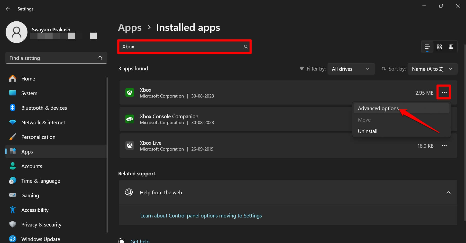 How to Fix Cloud Gaming Not Working in Xbox App for Windows 11 Xbox advanced options