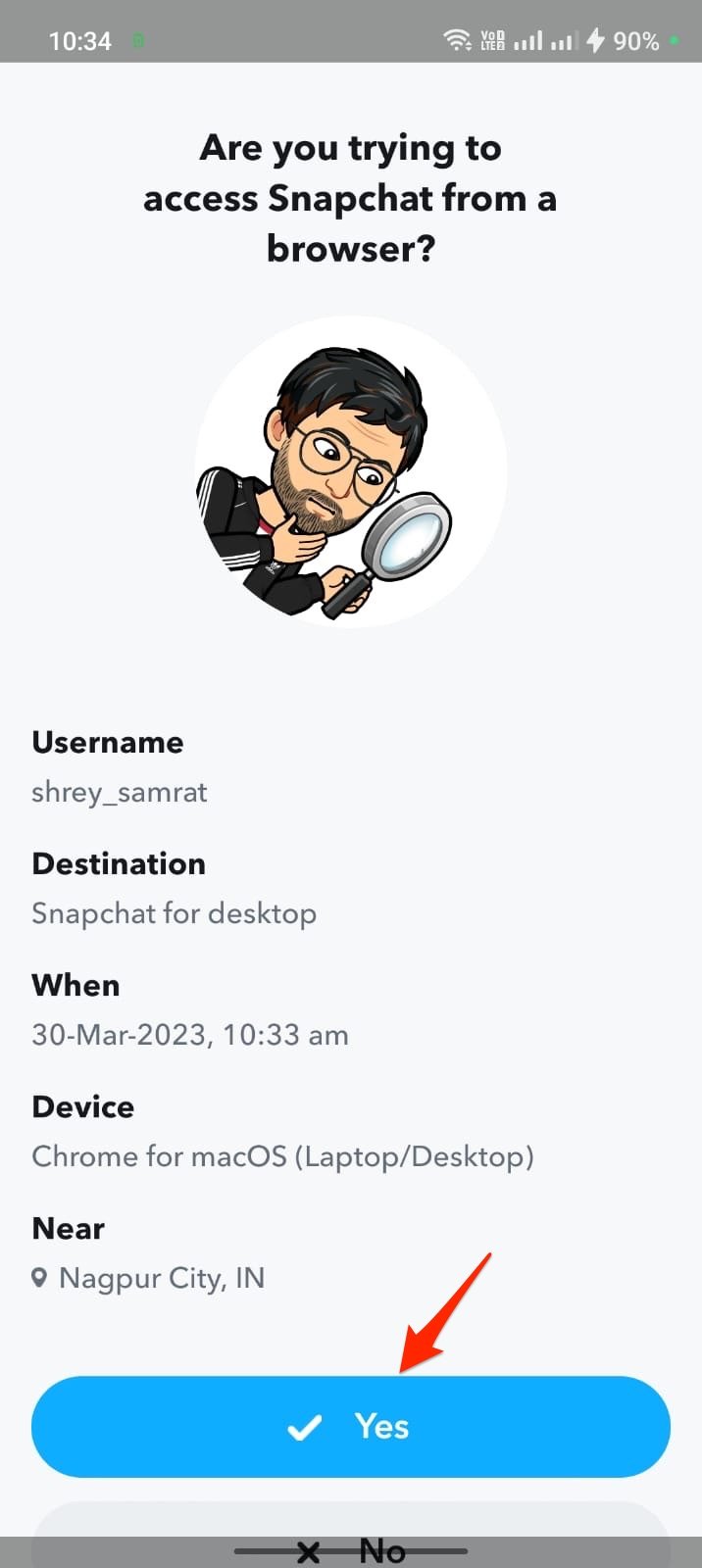 Use Snapchat Web: web.snapchat.com Login 3 Yes Allow Snapchat Browser Access