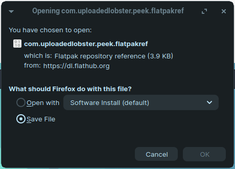 How to Install Flatpak Programs on Linux? 13 You can save the file or choose to open it from the “Software Install” program