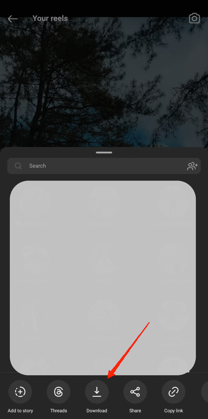 How to Download Instagram Reels Without Watermark 4 You will see a bunch of options at the bottom. Scroll left and tap on the download option