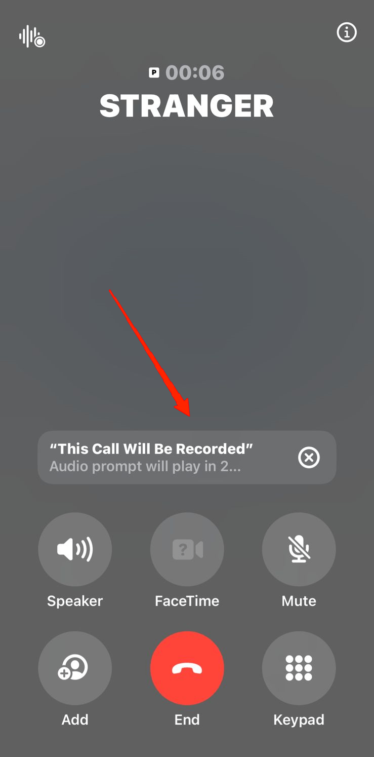 How to Fix iOS 18 Call Recording Not Working on iPhone 9 You will see an alert saying This call will be recorded and the same will be informed to the person on the other side as well.