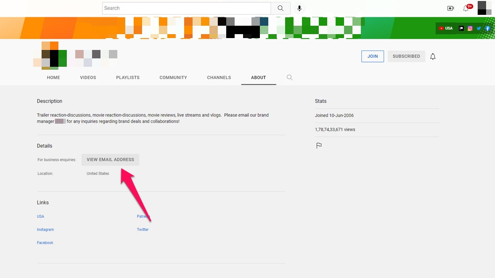 How To Find Contact Details of Someone From Their YouTube Channel? 3 YouTube Channel’s About Us Section