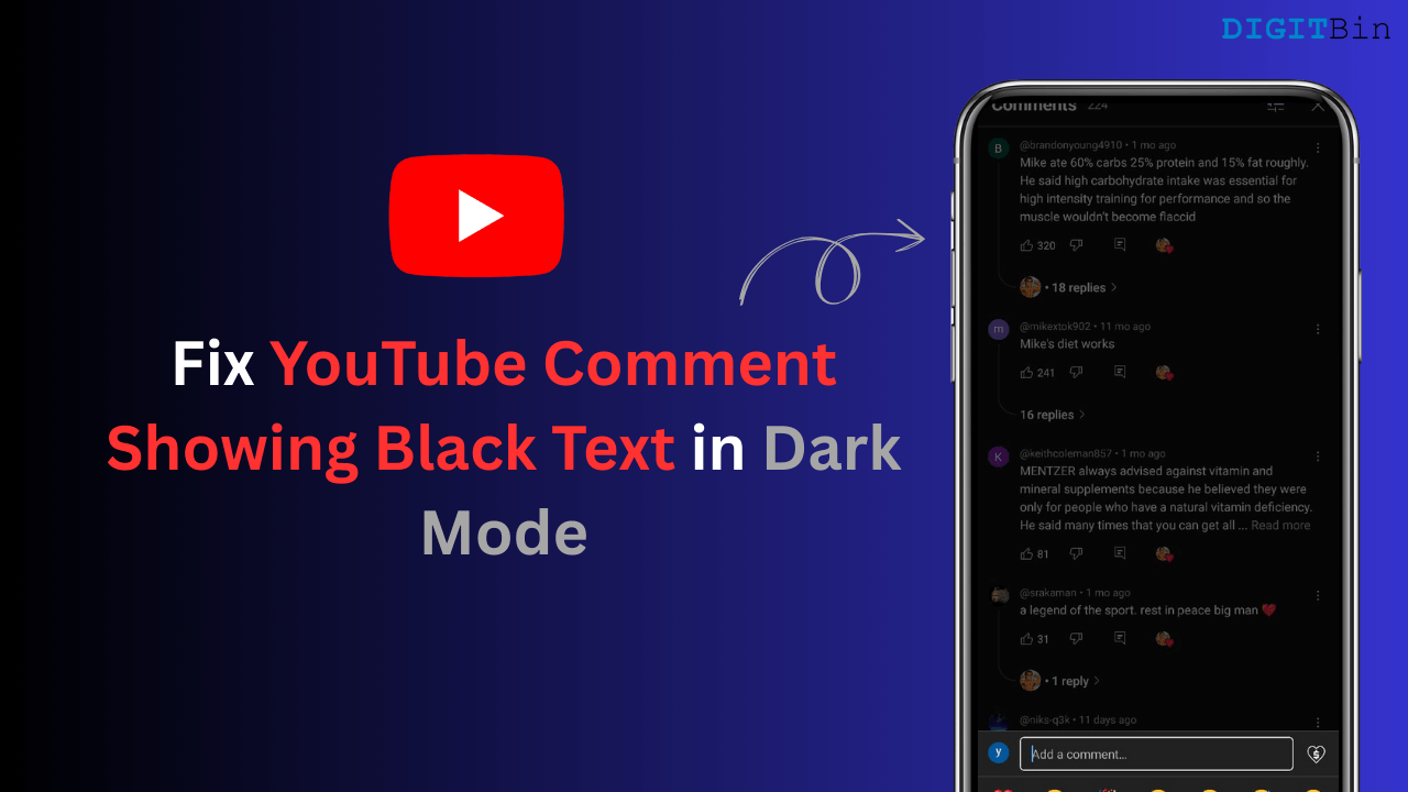 How to Fix YouTube Comment Showing Black Text in Dark Mode? 1 YouTube Comment Showing Black Text in Dark Mode