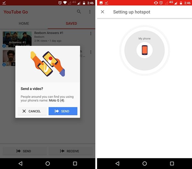 Share Offline Saved YouTube Videos with Other Android Devices 2 YouTube Go Send Offline Saved Videos