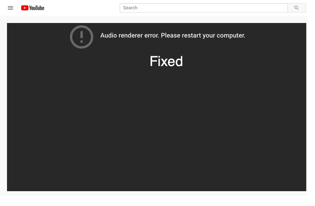 YouTube Audio Renderer Windows 11 Fix