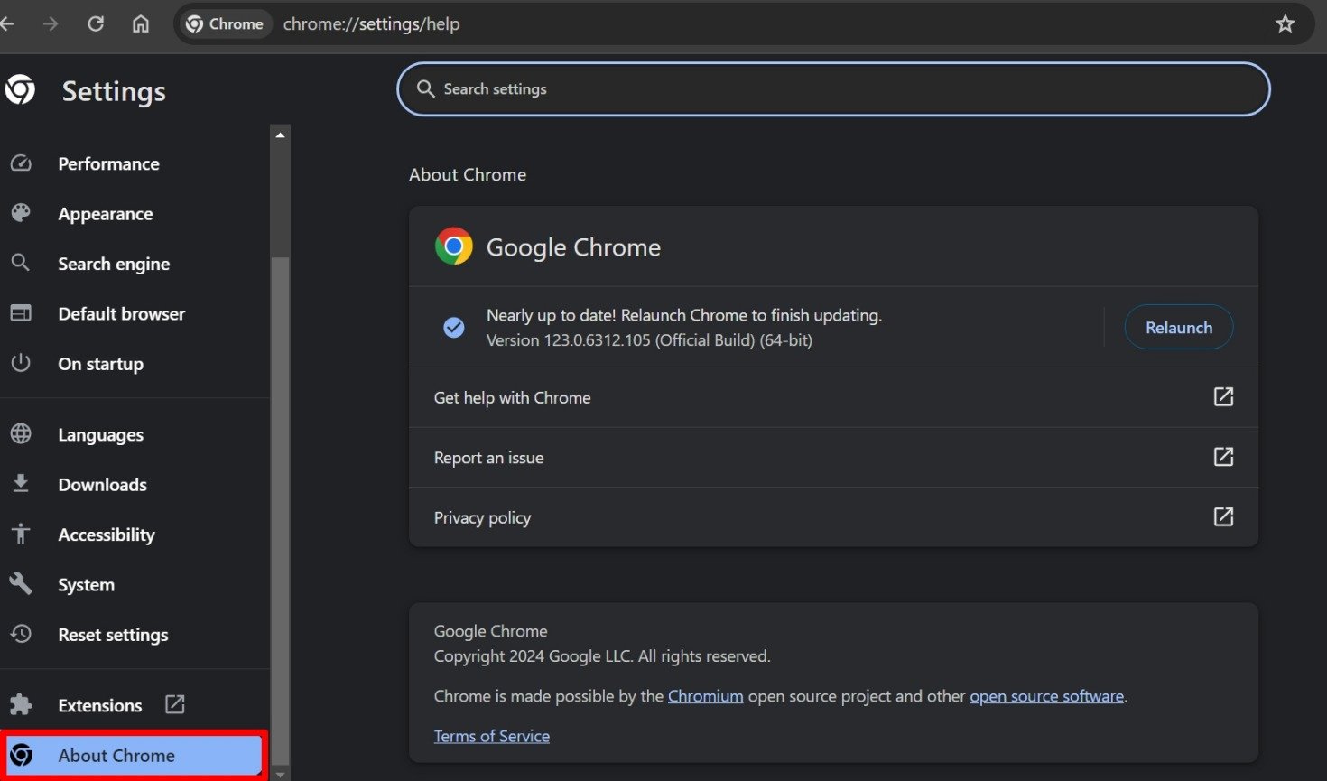 about chrome