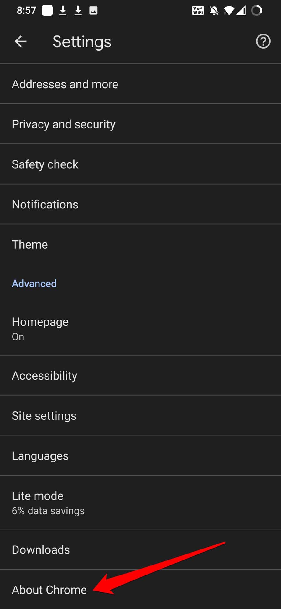 about chrome in Android