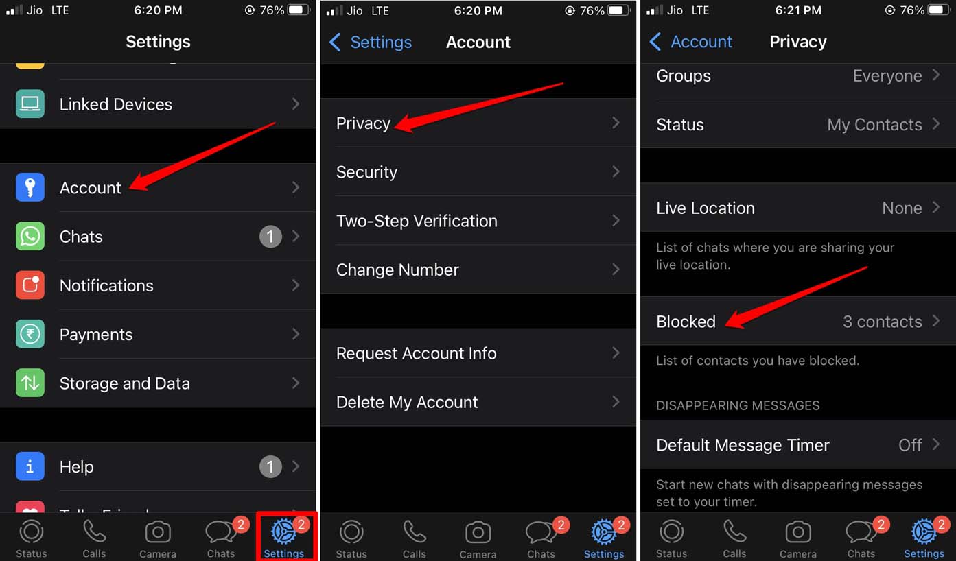 How to Fix WhatsApp Profile Picture Not Showing on iPhone? 8 access blocked contacts on WhatsApp