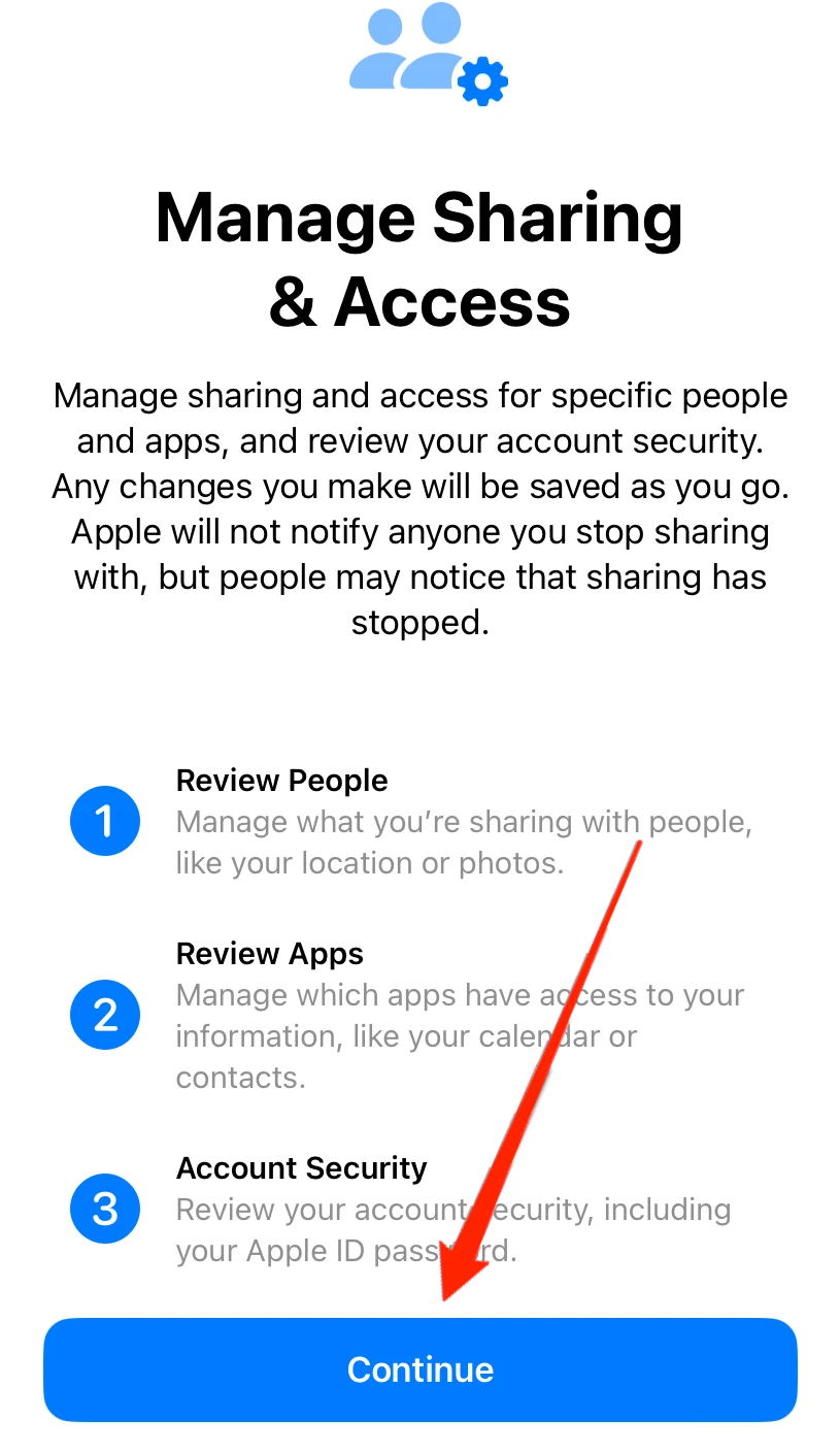 activate Safety Check on iPhone