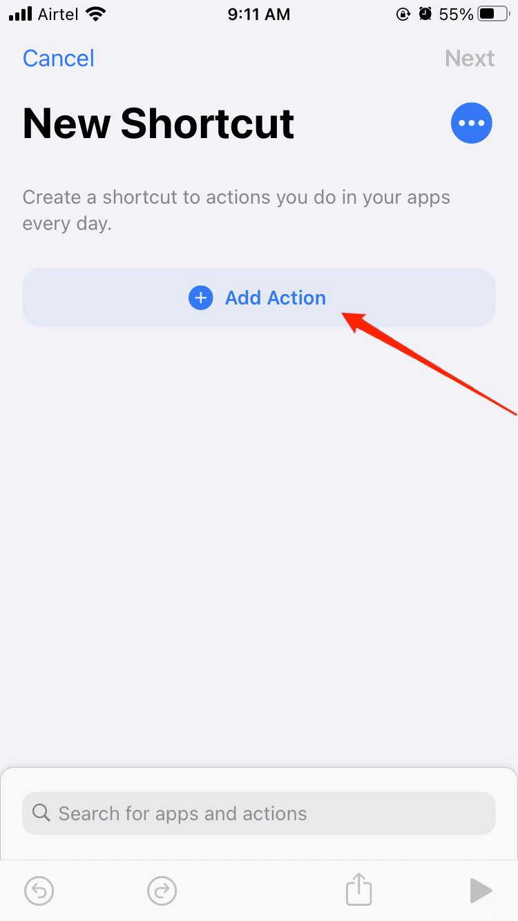 How to Turn Apple Logo on your iPhone into a Secret Button? 6 add action and choose one option