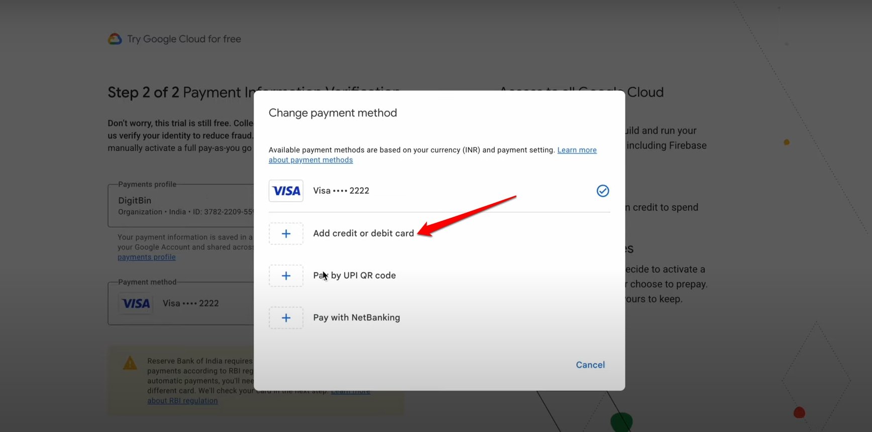 Google VEO 3 FREE for 90 Days! Step-by-Step Guide 16 add credit card info for Google Cloud