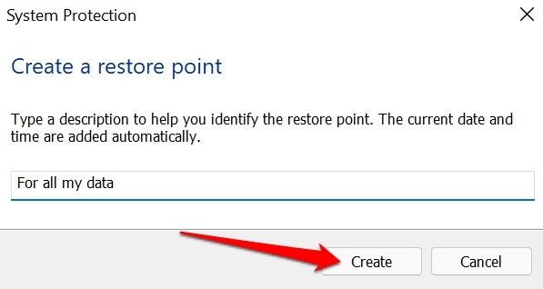 add description for restore point
