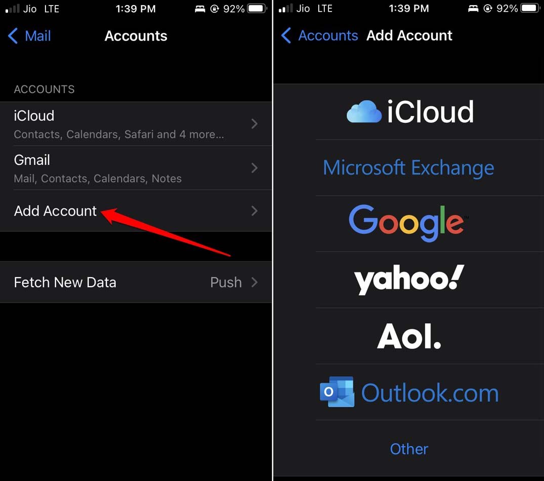 add new account to Apple Mail