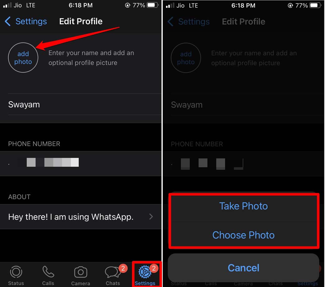 How to Fix WhatsApp Profile Picture Not Showing on iPhone? 6 add new profile picture on WhatsApp