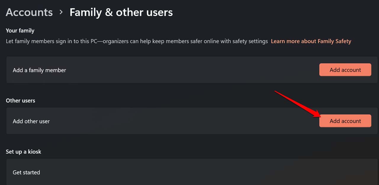 add other user to Windows