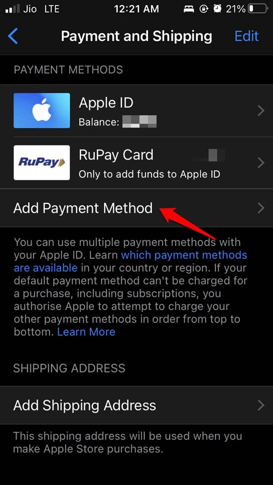 add payment method