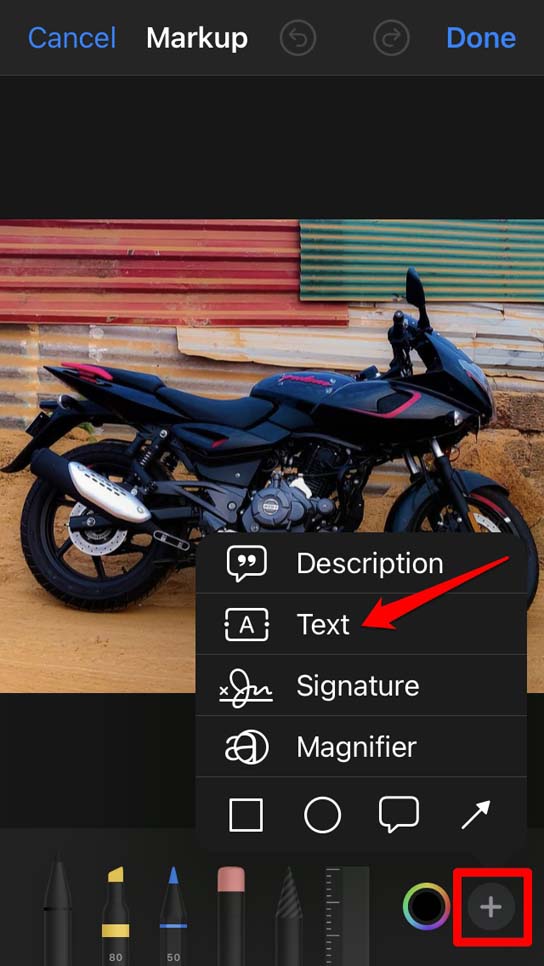 How to Add Watermark to Photos on iPhone Using in-built Photo Editor 4 add text on photo iPhone