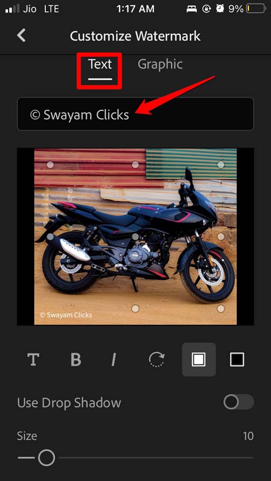 How to Add Watermark to Photos on iPhone Using in-built Photo Editor 14 add watermark to iPhone photos using Lightroom