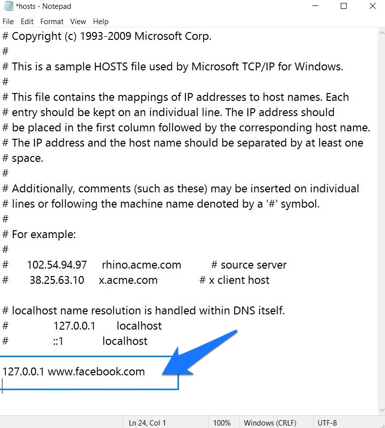 add websites to be blocked