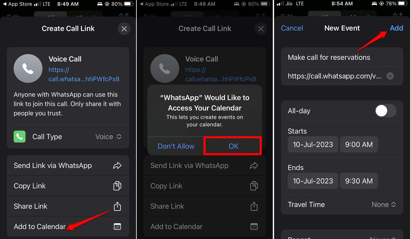 How to Schedule WhatsApp Calls on iPhone using Calendar App? 4 add whatsapp call schedule to Calendar