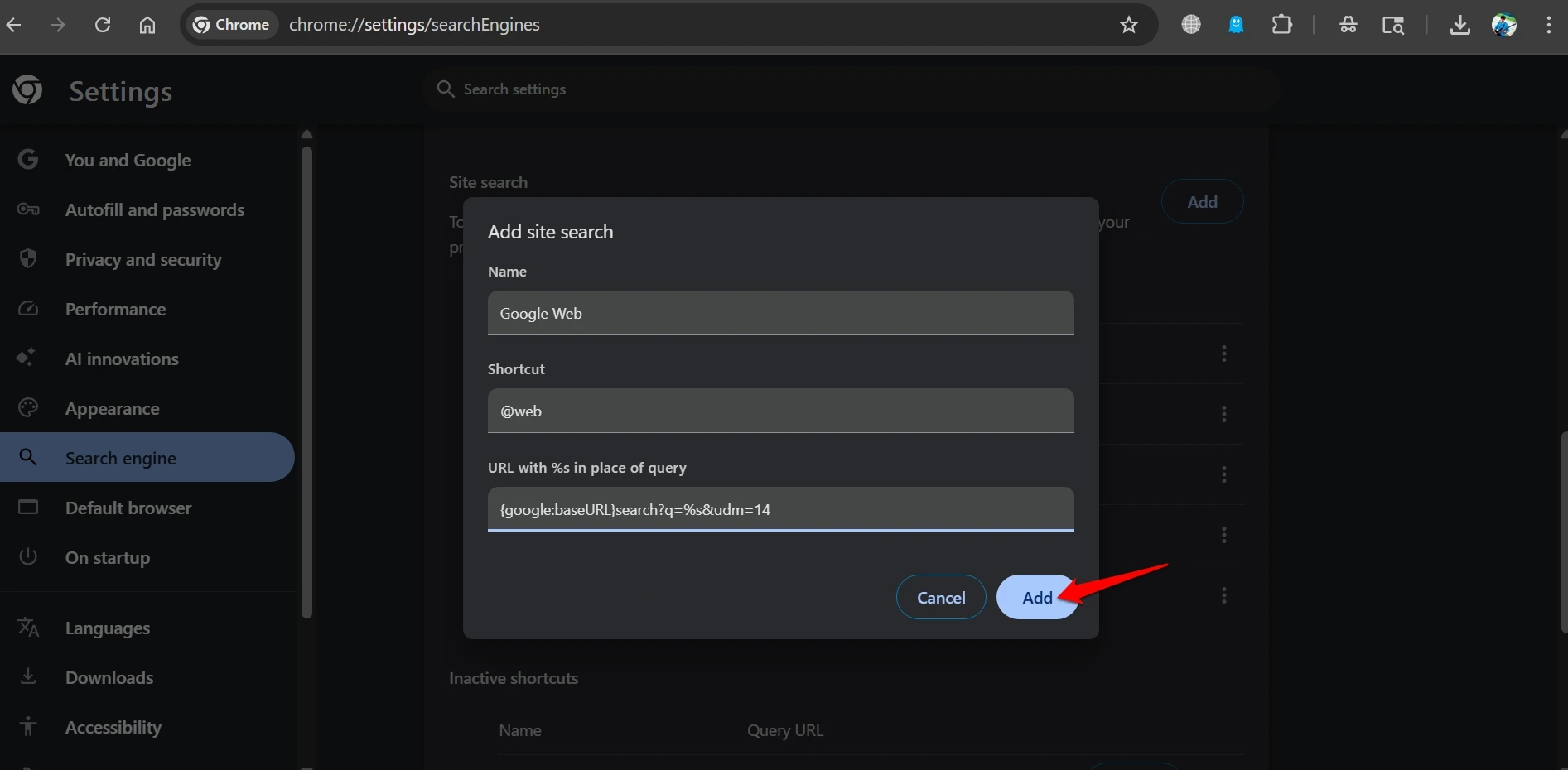 Google AI Overviews keep getting things wrong and how I turned them off 4 adding Google Web to Chrome site search to-stop AI results