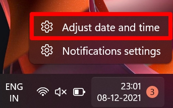 adjust date and time