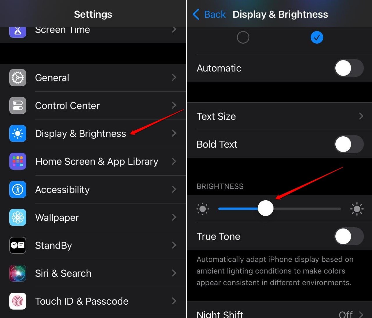 How to Fix iPhone Brightness Auto Changing 3 adjust display brightness manually on iOS