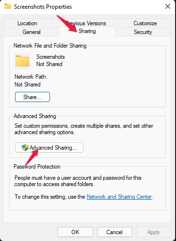How to Fix Windows 11 Cannot Access Shared Folder Error? 4 adv-sharing