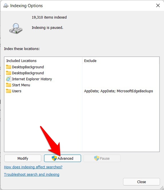 How to Fix Windows 11 Search High CPU Usage? 15 advanced indexing feature windows 11