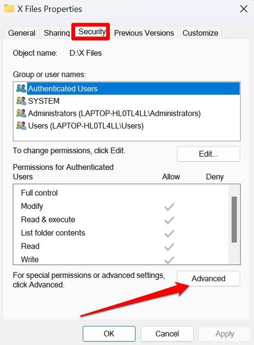 How to Fix Unable to Rename Folders on Windows 11? 13 advanced security settings of folder Windows 11