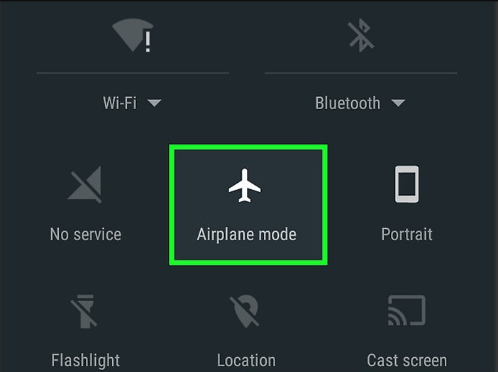 How to Fix Mobile Data Internet Not Working Android? 2 airplane mode in notification drawer