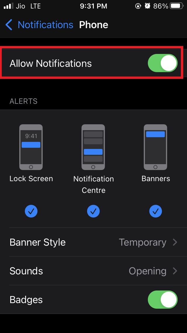 How To Fix Incoming Call Not Showing Up on iPhone Screen? 5 allow Phone app notifications