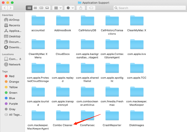 In the directory, look for any unwanted or suspicious folders and put them into the trash.