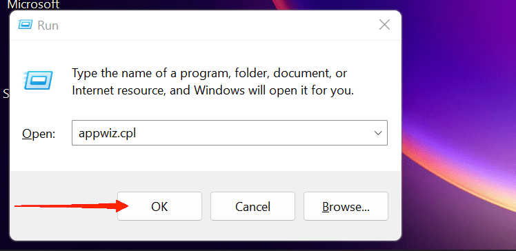 How to Fix Epic Games Launcher Not Opening on Windows 11? 9 type appwiz.cpl and hit the OK button