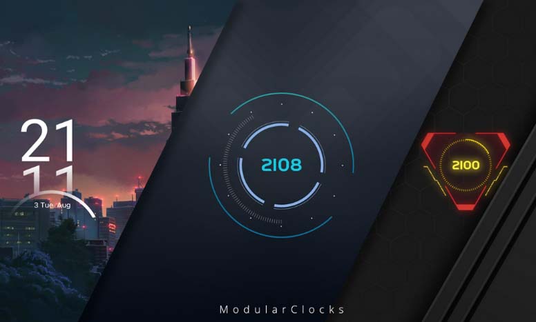 10 Best Rainmeter Skins for Windows 11 4 arctech modular clock rainmeter skin