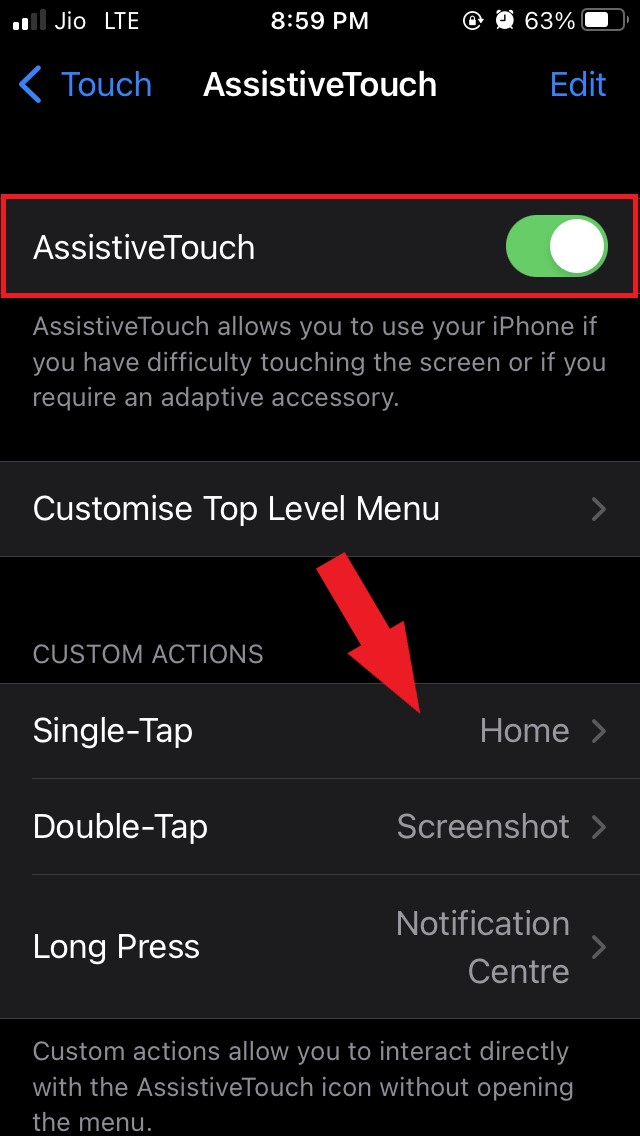 How to Fix iPhone Home Screen Button Not Working? 5 assistive touch enabled