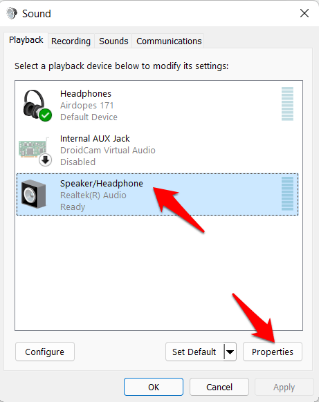 5+ Ways to Fix the Audio Issues in Windows 11 5 audio output properties