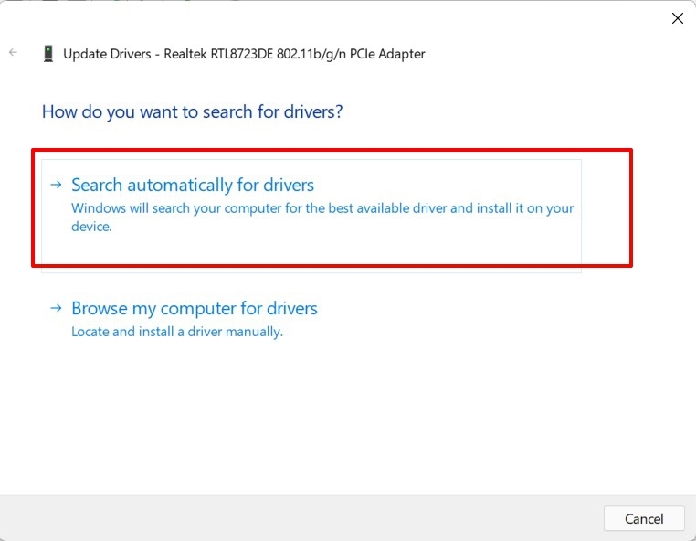 automatically update ethernet drivers windows 11